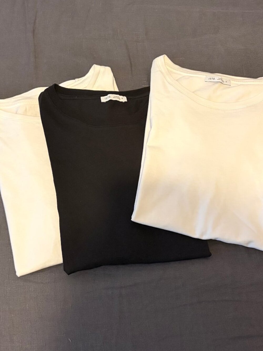 ISTO SUPIMA T-SHIRT x3 LOT MENS SMALL WHITE BLACK